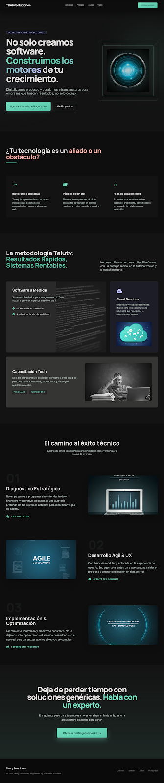 Vista de una interfaz digital creada por Taluty